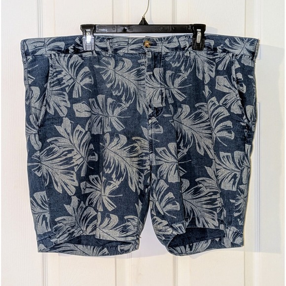Tommy Hilfiger Shorts Leaf Print Casual Summer‎ Blue Size 40 - Picture 1 of 8